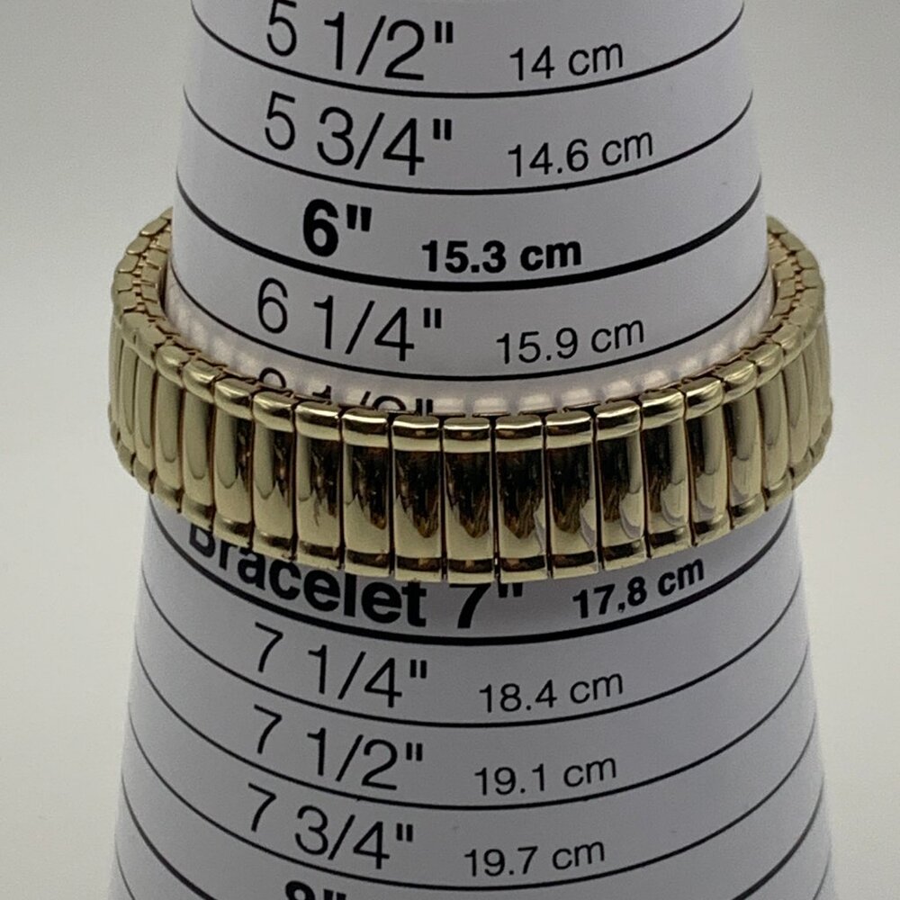 Kim Rogers Gold Stretch Bracelet Watch with Crystal Bezel 6.5" New Battery - Picture 7 of 13